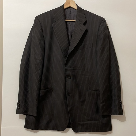 Hickey Freeman Nordstrom Men’s Brown Pinstripe Blazer Jacket 44R - Picture 1 of 8